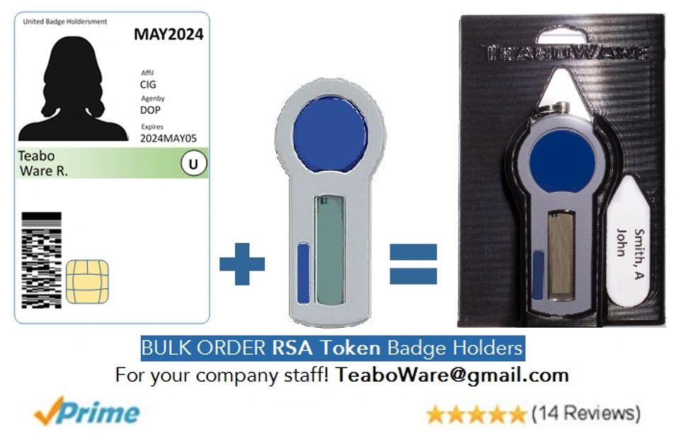 RSA Token Badge Holders TeaboWare